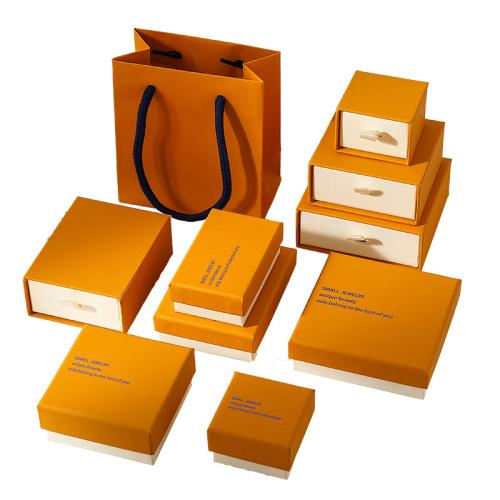 Smycken Gift Box, Kartong, olika storlek för val & olika stilar för val, gul, Säljs av PC