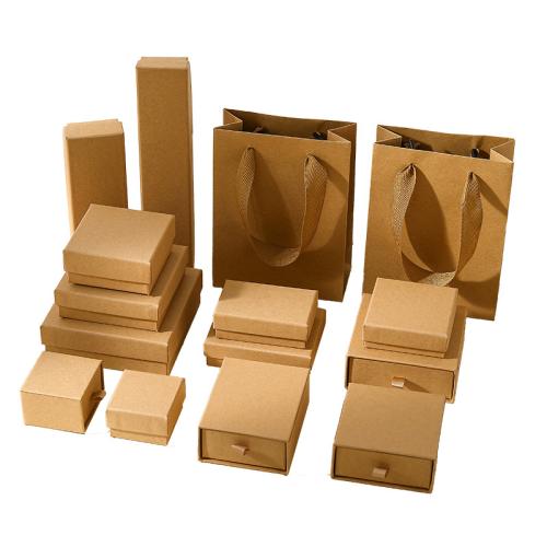 Jewelry Gift Box Cardboard with Sponge  brown Sold By PC