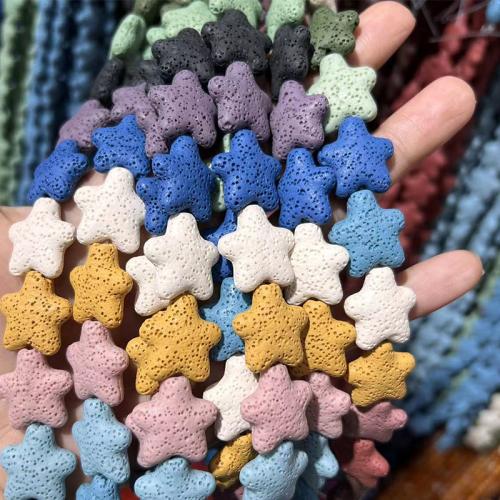 Contas de Lava Natural, Rochas vulcânicas, Estrela, DIY & tamanho diferente para a escolha, Mais cores pare escolha, vendido por Strand