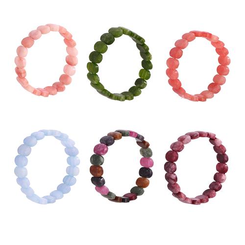 Bracelets de pierres précieuses, Pierre naturelle, Placage de couleur d'or, bijoux de mode, plus de couleurs à choisir, Vendu par PC