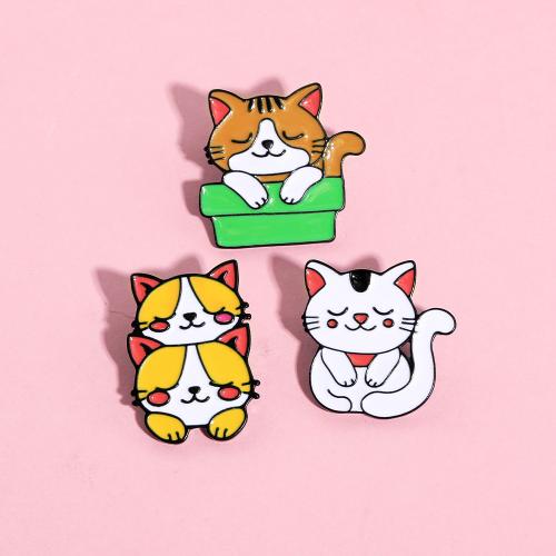 smalt Brož, Zinek, Kočka, unisex & různé styly pro výběr, černý, Prodáno By PC