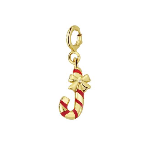 Mosaz Šperky Přívěsky, Christmas Candy Cane, á, DIY, více barev na výběr, 12.50x5mm, Prodáno By PC