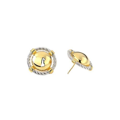 Goujon Laiton,  , Placage, bijoux de mode, protéger l'environnement, sans nickel, plomb et cadmium, 14mm, Vendu par PC