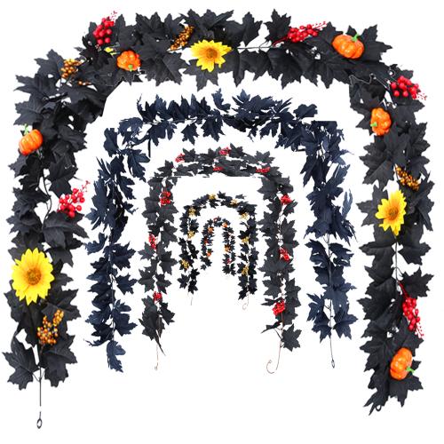 Plaisteach Ornáidí Oíche Shamhna, le Silk Flower, Leaf, stíleanna éagsúla do rogha, 2000mm, Díolta De réir PC