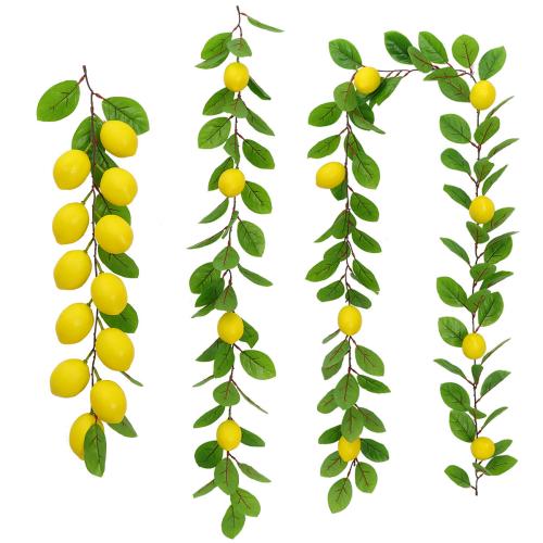 Plastic Artificial Plant with Silk Flower Lemon Sold By PC