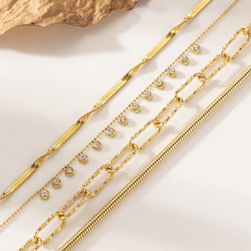 Titanium Steel Necklace gold color plated fashion jewelry Sold By PC