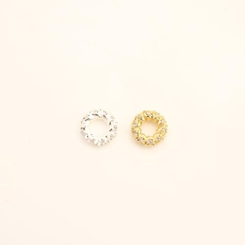 Messing Spacer Kralen, DIY & micro pave zirconia, meer kleuren voor de keuze, 3x8.50x8.50mm, Verkocht door PC