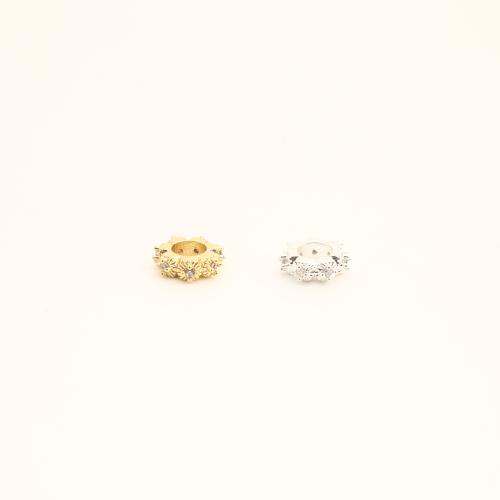 Messing Spacer Kralen, DIY & micro pave zirconia, meer kleuren voor de keuze, 2x8x8mm, Verkocht door PC