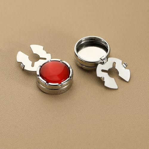 Cufflinks Zinc Alloy Round plated for man & enamel Sold By Pair