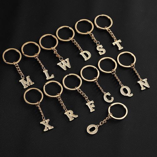 Bag Purse Charms Keyrings Keychains Zinc Alloy Alphabet Letter multifunctional & Unisex golden Sold By Pair