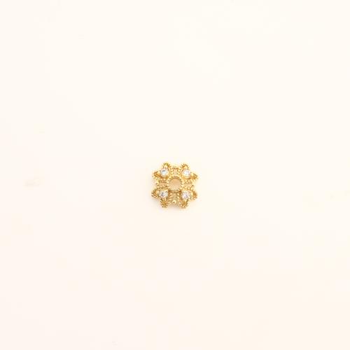 Caps Pérola de bronze, cobre, DIY & micro pavimento em zircônia cúbica & vazio, Mais cores pare escolha, 8x8x3mm, vendido por PC