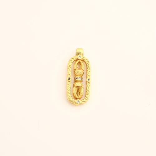 Cubic Zirconia Micro Pave Brass Pendant DIY & micro pave cubic zirconia & hollow golden Sold By PC
