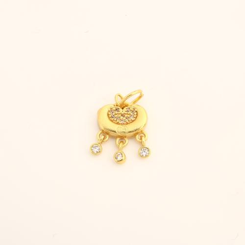 Cubic Zirconia Micro Pave Brass Pendant DIY & micro pave cubic zirconia golden Sold By PC