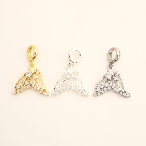 Cubic Zirconia Micro Pave Brass Pendant DIY & micro pave cubic zirconia & hollow Sold By PC