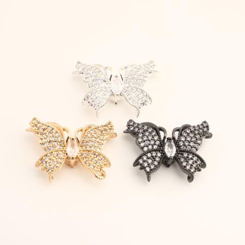 Cubic Zirconia Micro Pave Brass Pendant Butterfly DIY & micro pave cubic zirconia Sold By PC