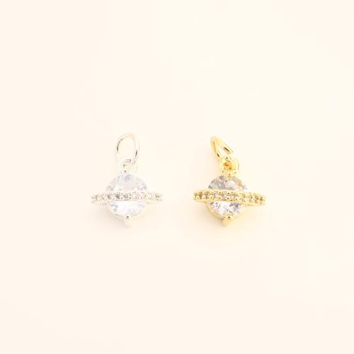 Cubic Zirconia Micro Pave Brass Pendant DIY & micro pave cubic zirconia & hollow Sold By PC