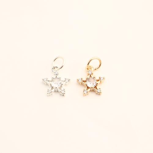 Messing hanger met micro-paved kubieke zirconia's, Ster, DIY & micro pave zirconia & hol, meer kleuren voor de keuze, 16x11x3mm, Verkocht door PC