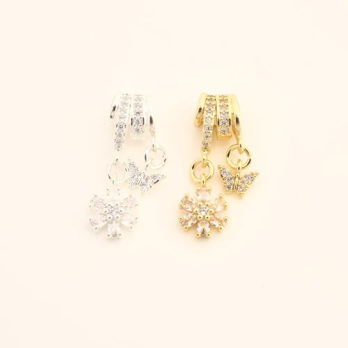 Cubic Zirconia Micro Pave Brass Pendant DIY & micro pave cubic zirconia Sold By PC