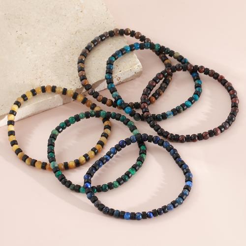 Bracelets de pierres précieuses, Pierre naturelle, avec fil élastique, fait à la main, bijoux de mode & différents matériaux pour le choix & pour homme, Vendu par PC