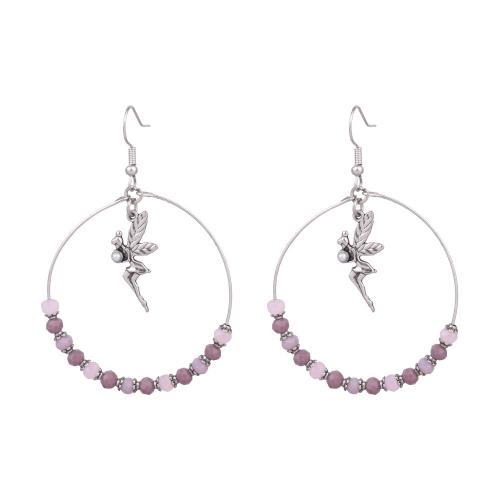 Zinc Alloy Drop Earring with Glass Beads & Shell plated folk style & for woman earring length 40-100mm Sold By Pair