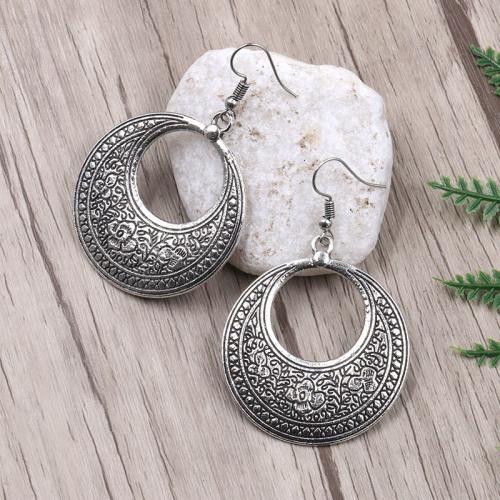 alliage de zinc Boucle d'oreille goutte, Placage, Vintage & pour femme & creux, 40x60mm, Vendu par paire