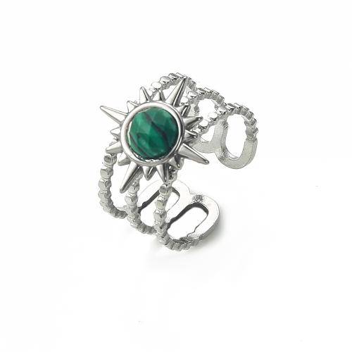 Gemstone prst prsten, Zinek, s Drahokam, á, módní šperky, více barev na výběr, 20.44x10.87x24.72mm, Prodáno By PC