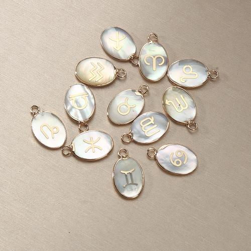 Resina-Pendant, ottone, with resina, 12 Segni zodiacali, placcato, DIY, nessuno, assenza di nichel,piombo&cadmio, 13.09x2.35x21.91mm, Venduto da PC