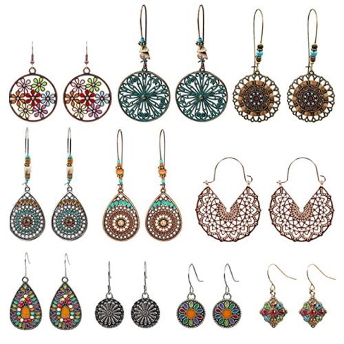 Zinklegierung Ohrring-Set, mit Seedbead, plattiert, Folk-Stil & verschiedene Stile für Wahl & für Frau & Emaille, verkauft von PC