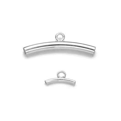 925 Sterling Silver Curved Tube Beads DIY Sold By PC
