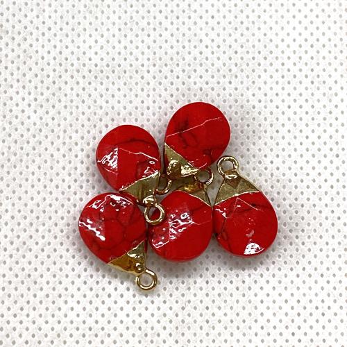 Gemstone Pendants Jewelry with Zinc Alloy Teardrop DIY Sold By PC