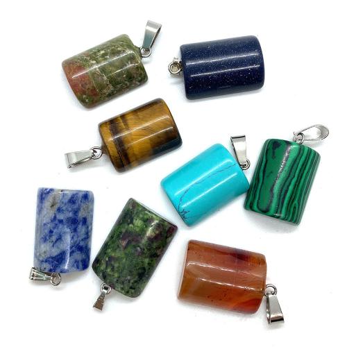 Gemstone Pendants Jewelry with Zinc Alloy Geometrical Pattern DIY Sold By PC