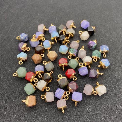 Gemstone Pendants Jewelry with Zinc Alloy Polygon DIY Sold By PC