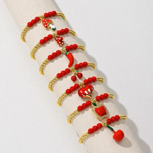 Bracelets en laiton, Placage, bijoux de mode & émail, plus de couleurs à choisir, Vendu par PC