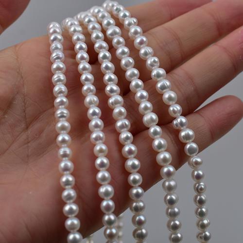Natural de água doce pérolas pérolas soltas, Pérolas de água doce, Oval, DIY, branco, 3x6mm, vendido por Strand