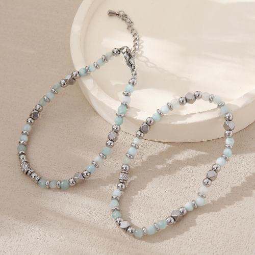 Gemstone Bracciali, 304 acciaio inox, with Pietra naturale, fatto a mano, gioielli di moda & stili diversi per la scelta & per la donna, Venduto da PC
