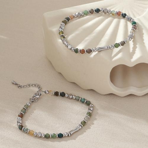 Gemstone Bracciali, 304 acciaio inox, with Pietra naturale, fatto a mano, gioielli di moda & stili diversi per la scelta & per la donna, Venduto da PC