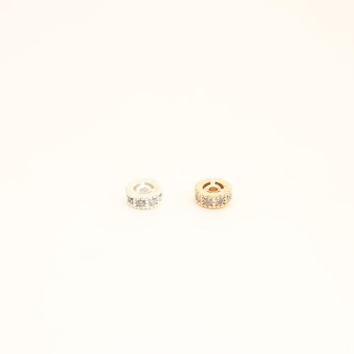 Messing Spacer Kralen, DIY & micro pave zirconia, meer kleuren voor de keuze, 2x6x6mm, Verkocht door PC