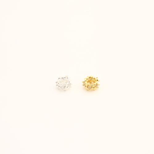 Messing Spacer Kralen, DIY & micro pave zirconia, meer kleuren voor de keuze, 3x6x6mm, Verkocht door PC