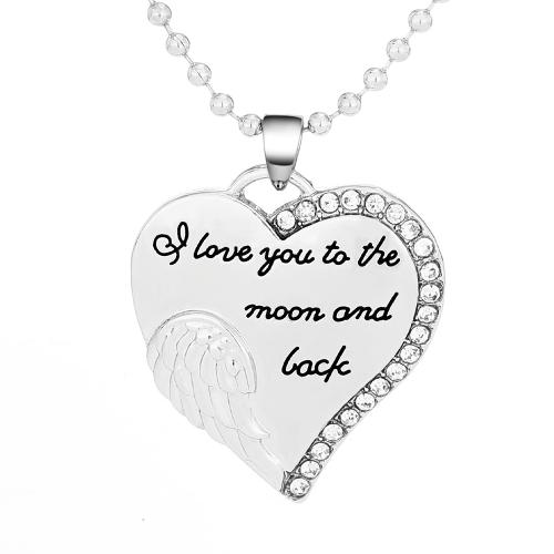 Zink Alloy Smycken Collier, plated, våg kedja & för kvinna & med strass, ursprungliga färgen, Säljs av PC