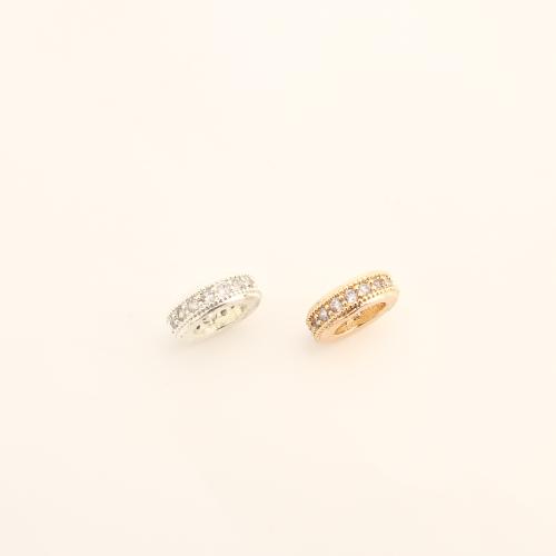 Messing Spacer Kralen, DIY & micro pave zirconia, meer kleuren voor de keuze, 3x10x10mm, Verkocht door PC