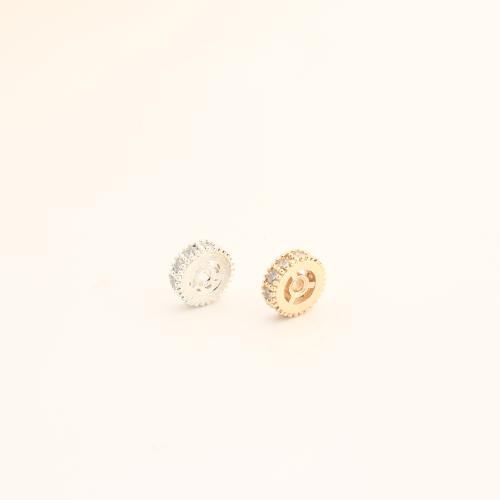 Messing Spacer Kralen, DIY & micro pave zirconia, meer kleuren voor de keuze, 2x7.50x7.50mm, Verkocht door PC