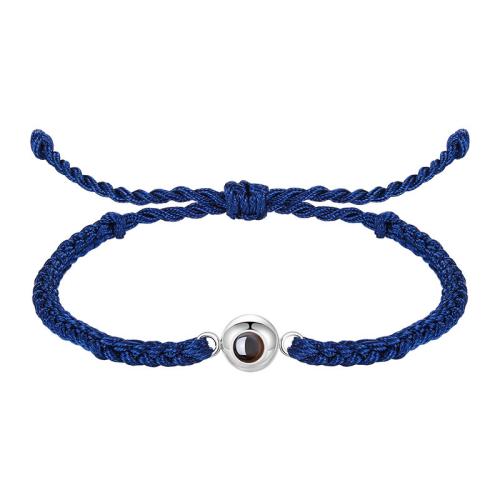 Cordon de noeud Miniature Projection Bracelet, avec verre & laiton, bijoux de mode & avec strass, plus de couleurs à choisir, protéger l'environnement, sans nickel, plomb et cadmium, 17x8mm, Longueur Environ 20 cm, Vendu par PC