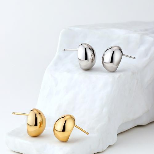 Goujon Laiton, Placage, bijoux de mode, plus de couleurs à choisir, protéger l'environnement, sans nickel, plomb et cadmium, 12.50x10mm, Vendu par paire