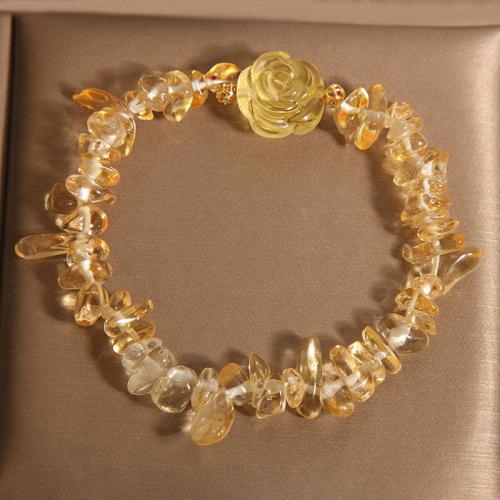 Quartz Bracelets Citrine fashion jewelry yellow 5-8*8-12mm Length 18.5 cm Sold By PC
