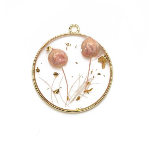 Sárgaréz Függő, -val Szárított virág & Gyanta, galvanizált, DIY & aranyfólia, kevert színek, nikkel, ólom és kadmium mentes, 29.68x6.07x32.83mm, Által értékesített pár