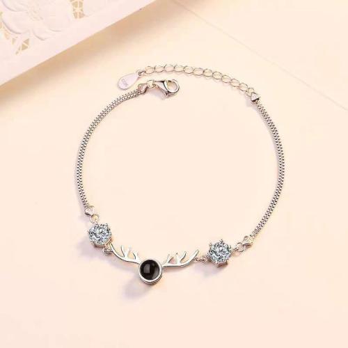Brass Miniature Projection Bracelet with Glass plated fashion jewelry & with rhinestone nickel lead & cadmium free Length Approx 19 cm Sold By PC