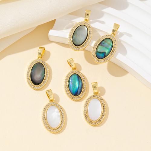 Boucles d'oreilles coquillage, laiton, avec coquille, ellipse, Placage, DIY & avec strass, plus de couleurs à choisir, protéger l'environnement, sans nickel, plomb et cadmium, 28x14mm, Vendu par PC