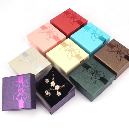 Κοσμήματα Gift Box, Χαρτί, Πλατεία, θερμή σφράγιση, περισσότερα χρώματα για την επιλογή, 70x70x35mm, Sold Με PC