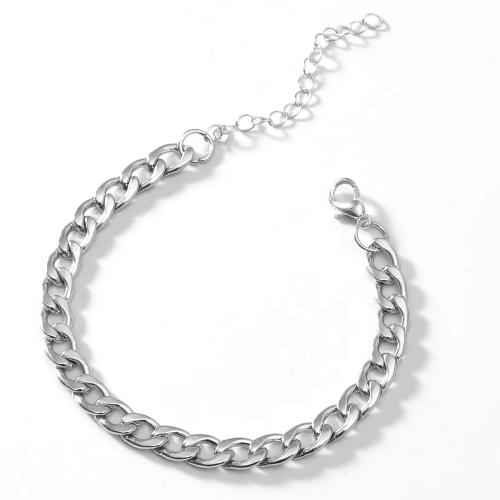 acero inoxidable 304 Pulsera, con 2inch extender cadena, unisexo & diverso tamaño para la opción, color original, chain width 7mm, Vendido por UD