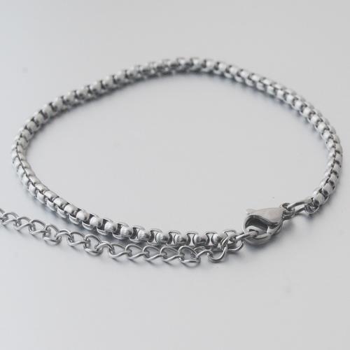 304 acciaio inox braccialetto, with 2inch extender chain, lunghezza differente per scelta & unisex & formato differente per scelta, colore originale, Venduto da PC
